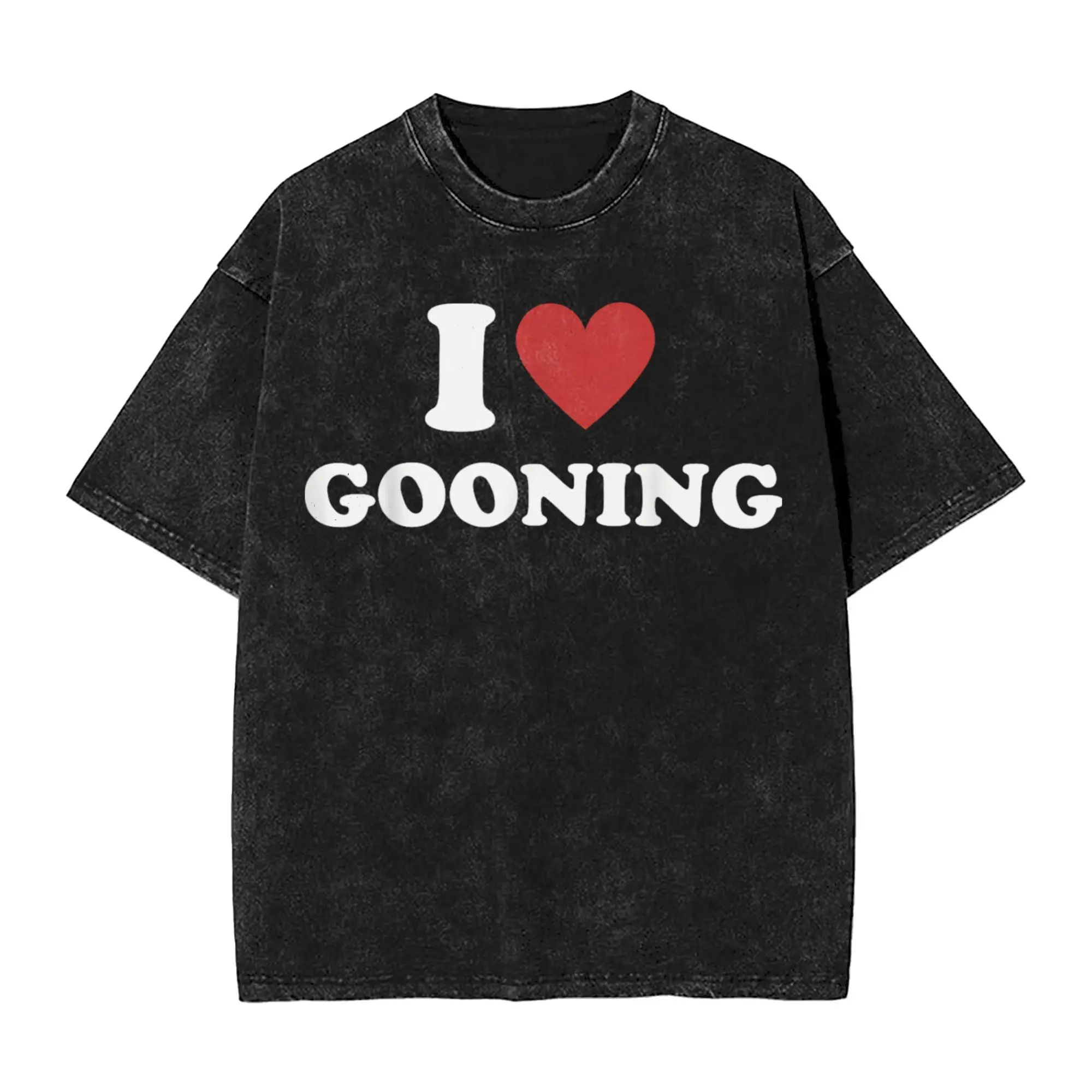 أنا القلب Gooning أنا أحب Gooning غسلها تي شيرت الشارع الشهير الهيب هوب تي شيرت تقليدي تيز القمم للرجال النساء المعتاد المطبوعة