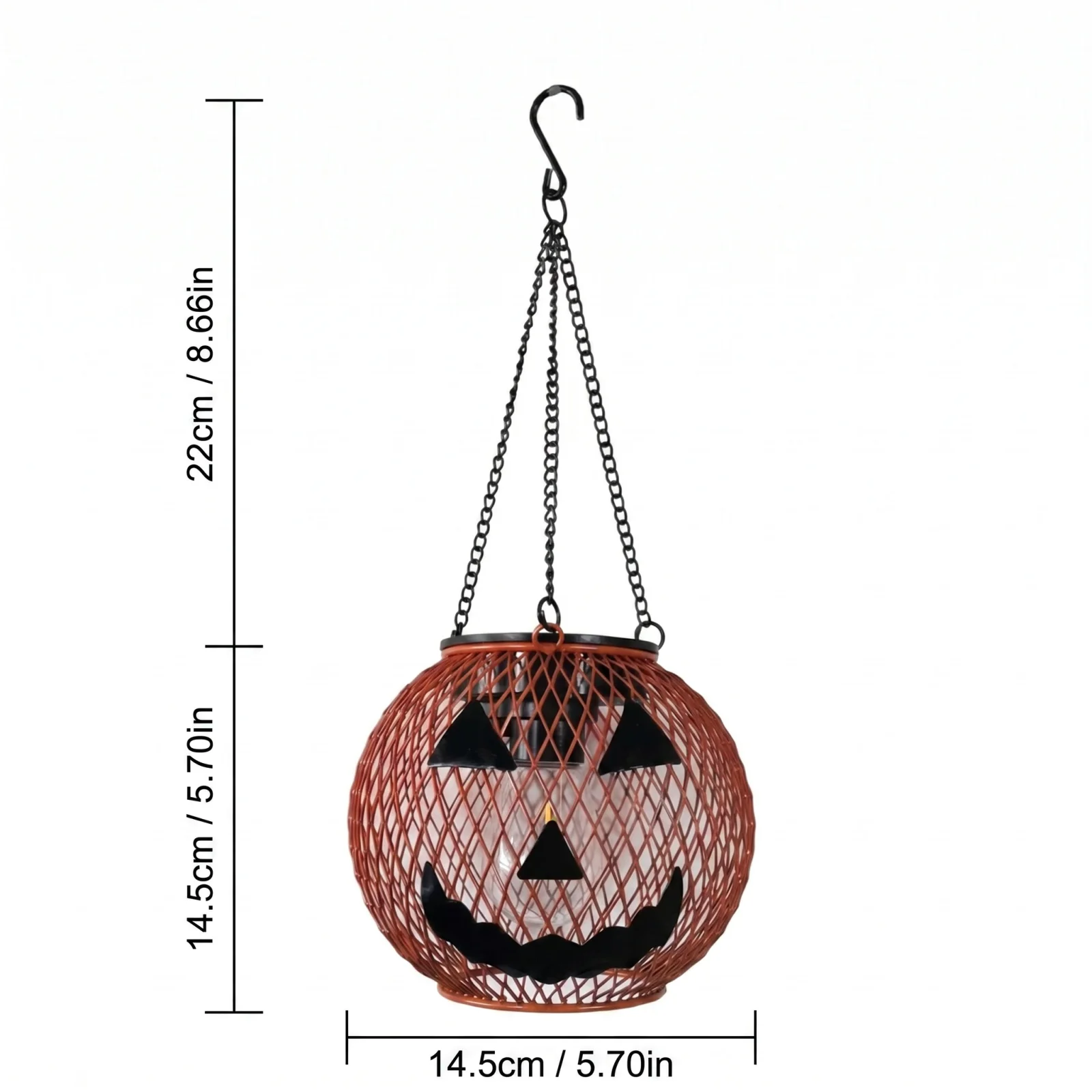 Outdoor Solar-powered Lights Garden Pumpkin-shape Lamps Metal Hanging Lamp Countyard Decoration Patio Lighting