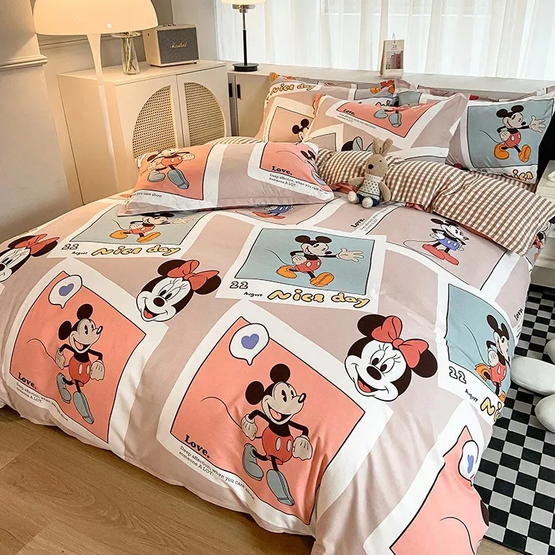 

Disney Winnie the Pooh Stitch duvet cover pillowcase bedroom décor, children's gifts Microfiber single double bed bedding set