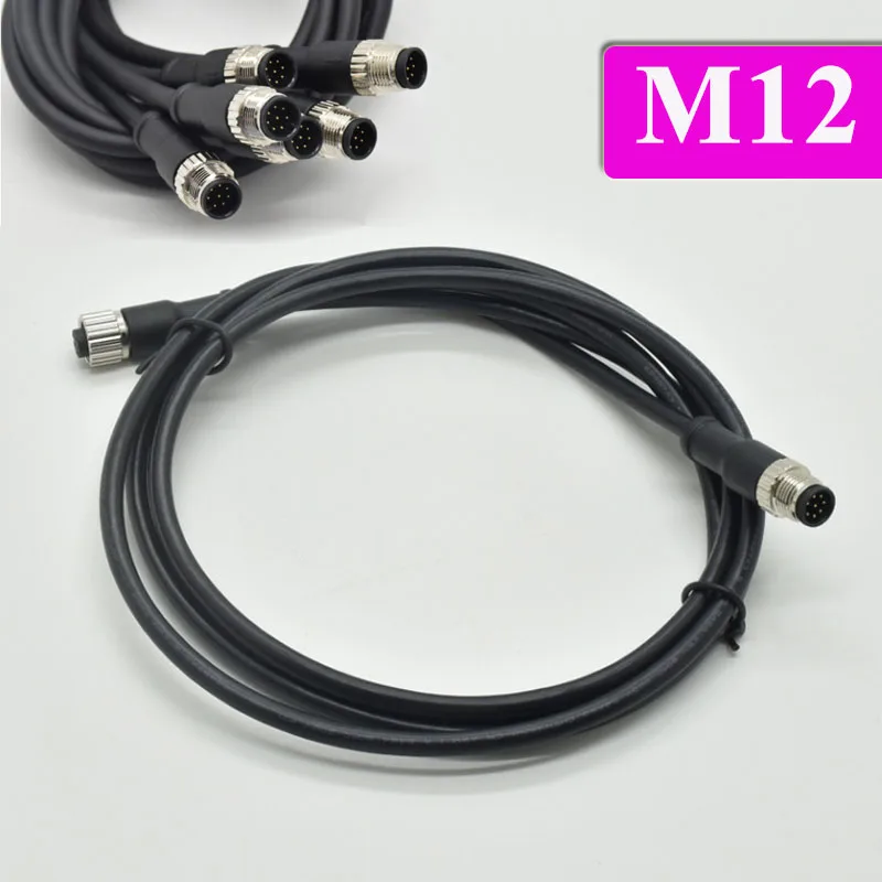 

Waterproof M12 A-type Sensor Head PVC Signal Line Male Female Extension Cable 2 3 4 5 6 8 Pin Aviation Plug Connector Cable