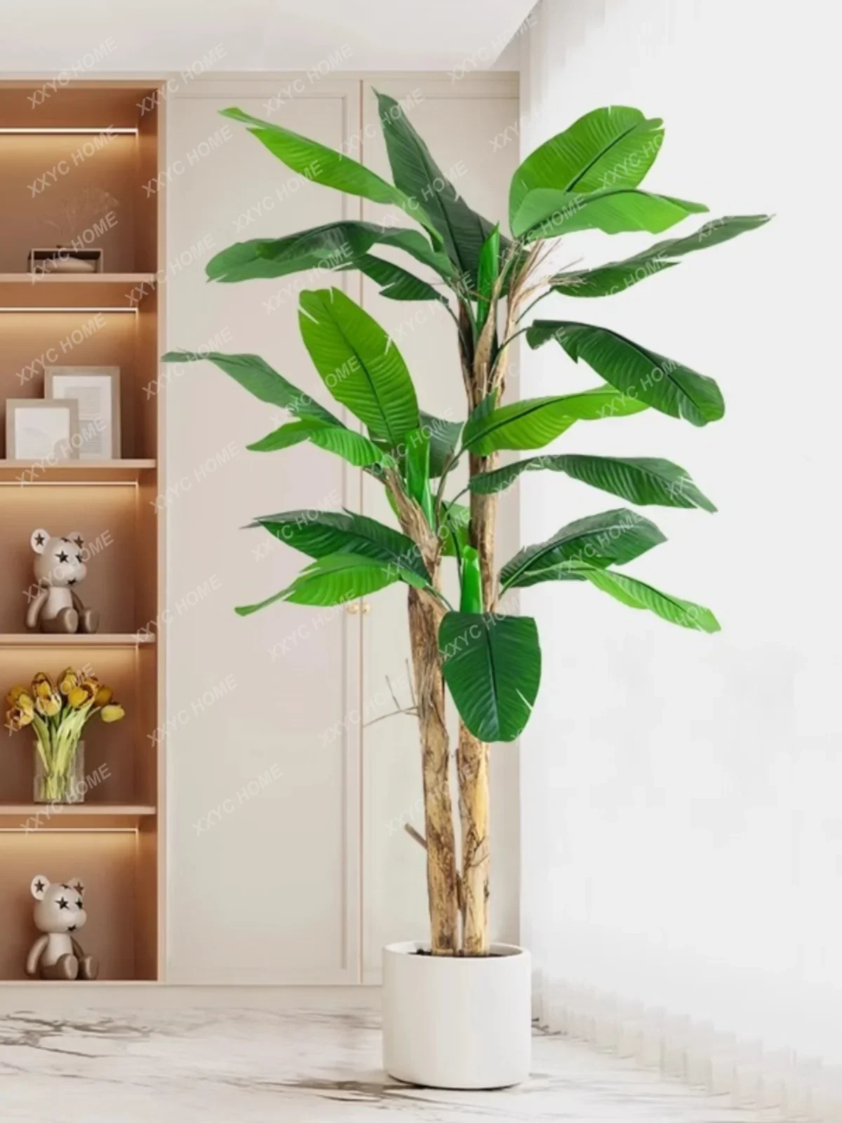 Simulation Green Plant Banana Tree Pot High-End Affordable Luxury Indoor Living Room Decoration Bionic Plant Pot Fake Trees