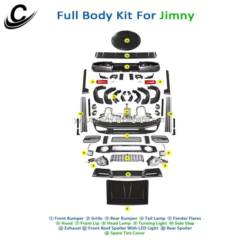 Front Bumper For Suzuki Jimny JB74 Upgrade To G63 Mini Style 2018-2022y Automotive Parts