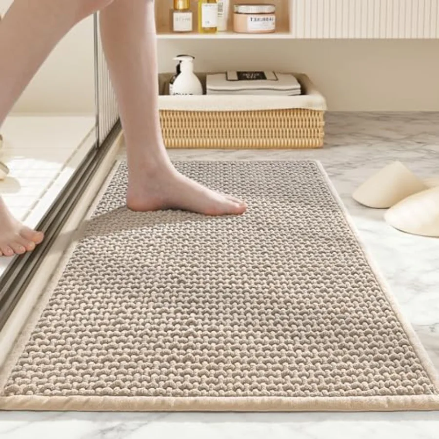 

Bathroom Rugs Non Slip Washable, Super Absorbent Thin Bath Mat for Small Quick Dry Low Pile Bathroom Rug,,24″x16″