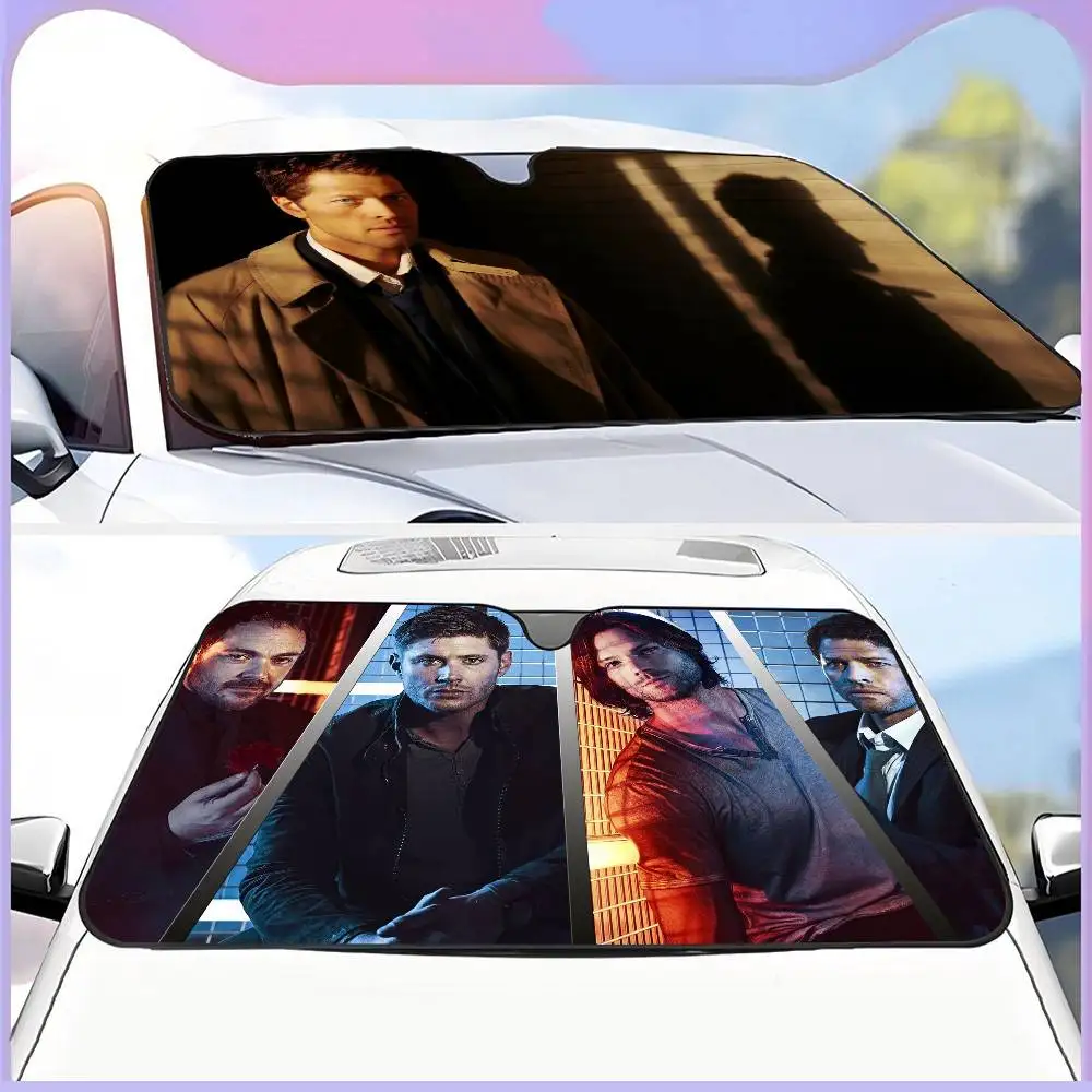 ฟิล์มกันแดดลายสก็อต 3 มิติ สำหรับติดกระจกหน้ารถยนต์ ลายคลาสสิกจากภาพยนตร์ S-Supernatural ของขวัญแปลกใหม่ ป้องกันแสงแดด