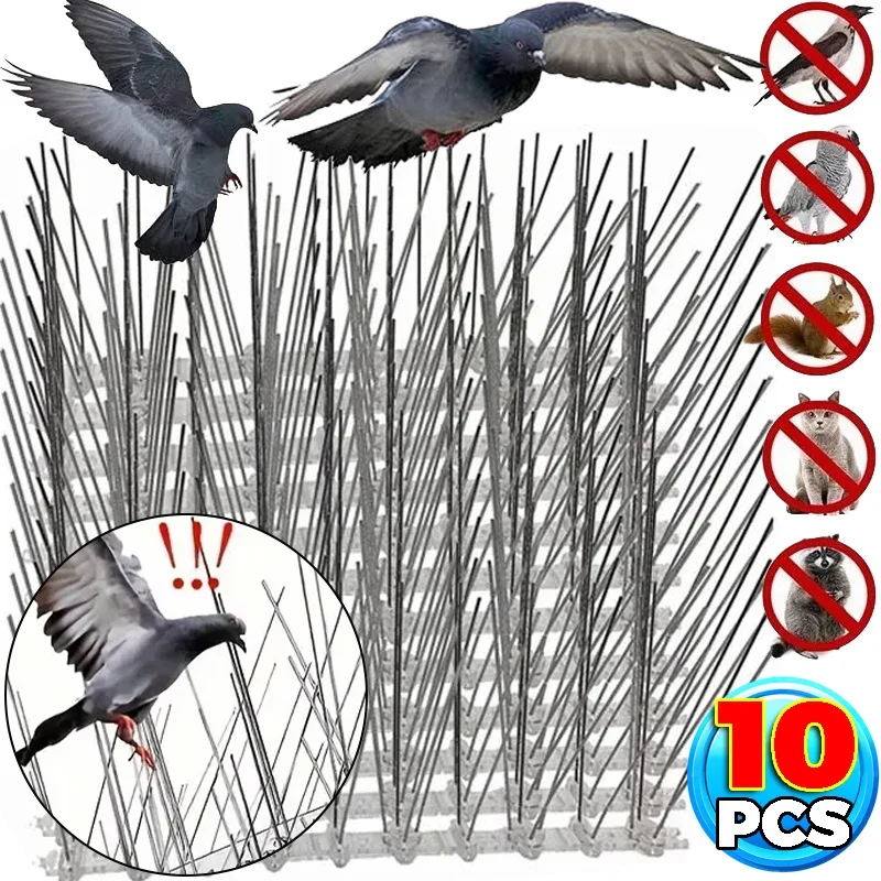 

10/1x шипы для птиц и голубей из нержавеющей стали, сдерживающие проволочные шипы, отпугиватель птиц, анти-голуби, белка, репеллент для кошек для забора на крыше