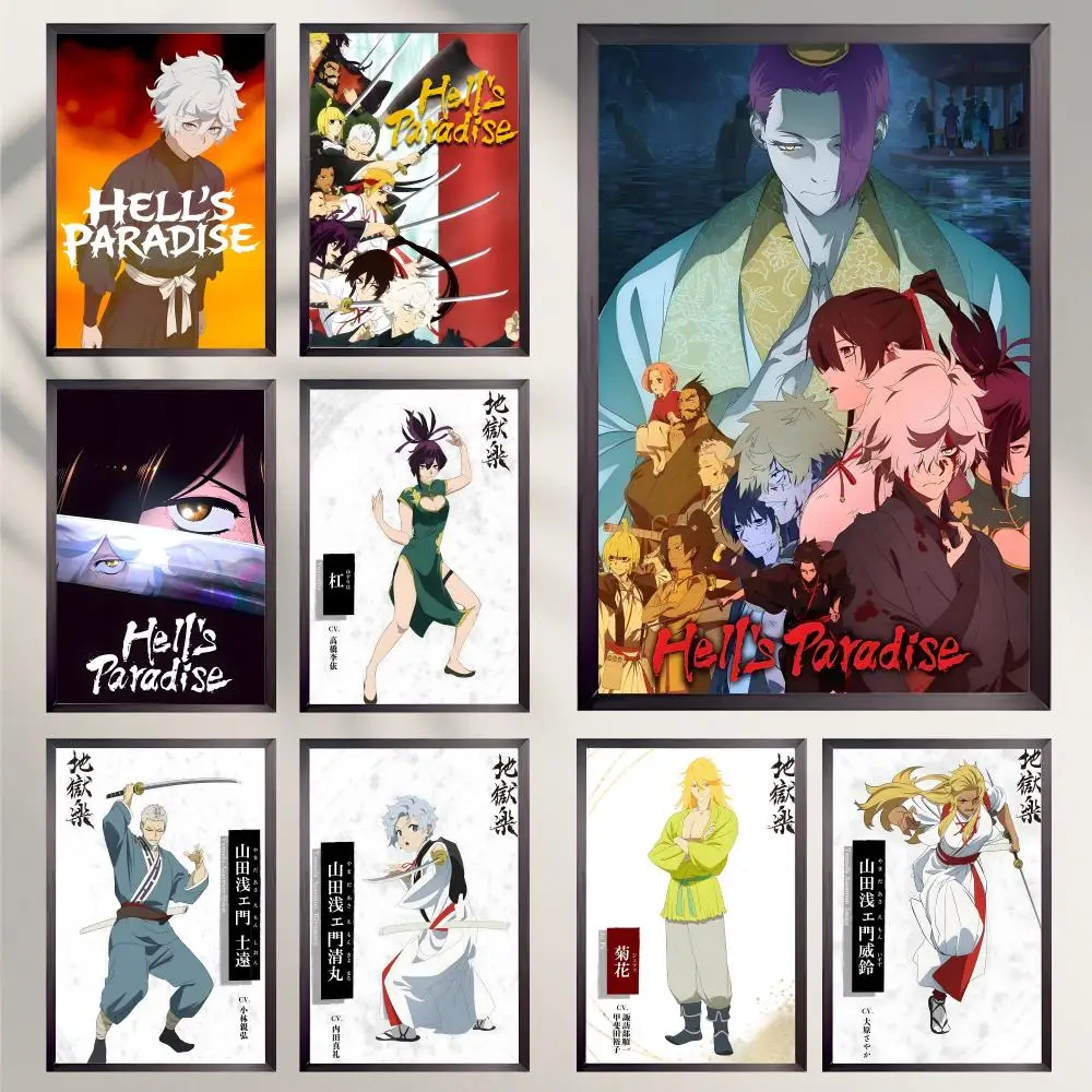 H-Hell's P-Paradise Anime Poster HD Versatile Waterproof Wall Decor Self Adhesive Perfect for Any Room & Ideal Gift