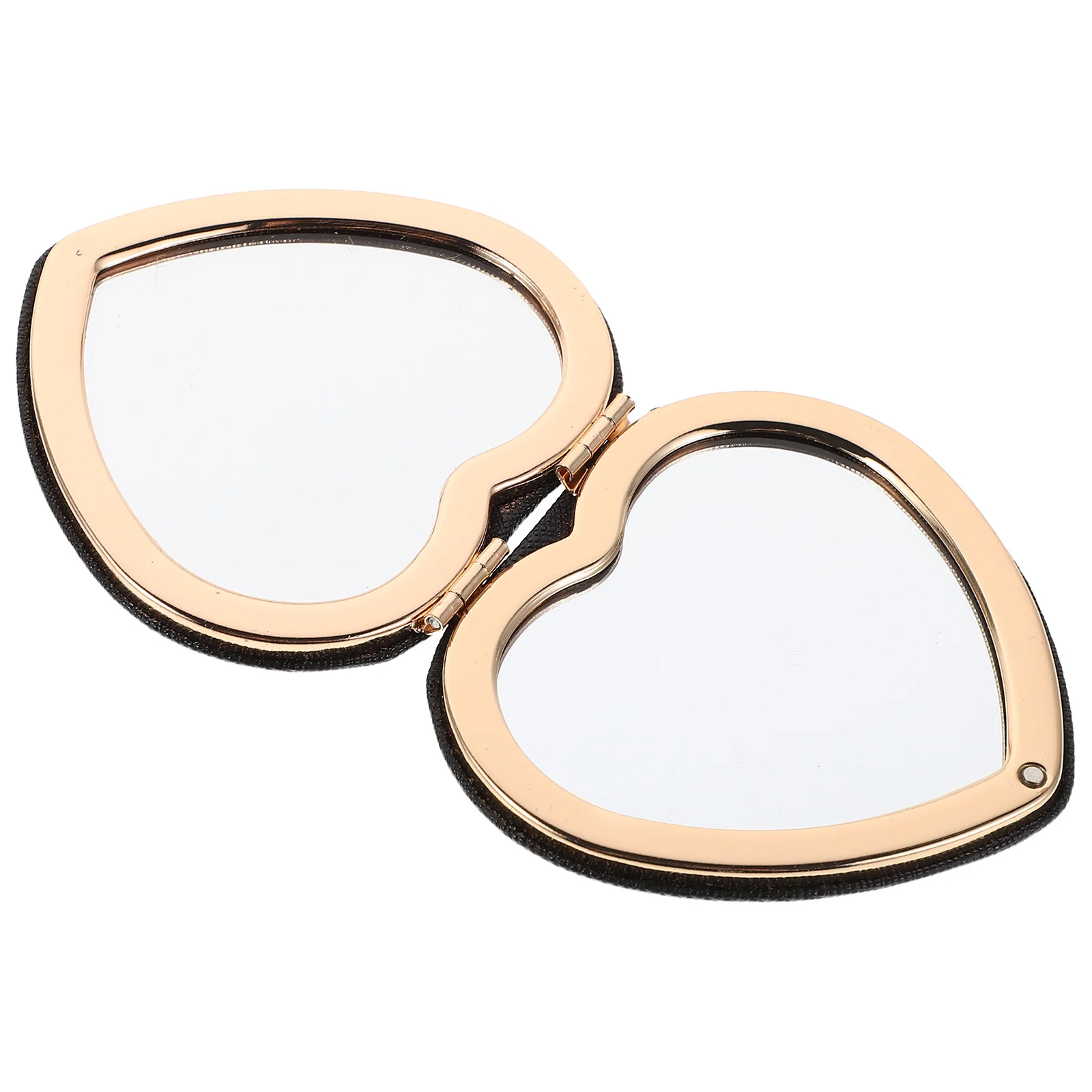 

Elegant Portable Double-Sided Folding Makeup Mirror Butterfly Motif Compact Travel Heart Shape for Purse Handbag