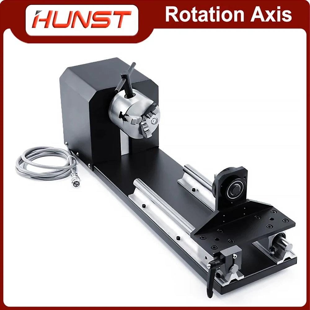 

HUNST Rotary Engraving Attachment Rotary Shaft with Chuck Stepper Motor for Laser Engraving and Cutting Machines