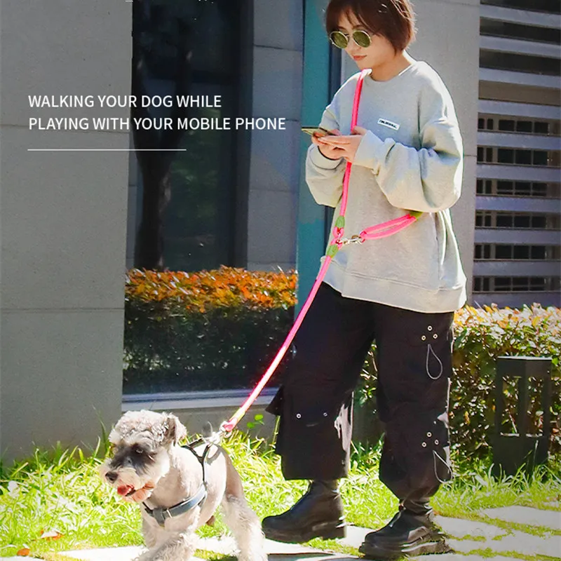 Dog Leash Hands Free Leashes Dog Walking Reflective Dogs Leash Chain Multifunction Slung Shoulder Dogs Leashes Pet Accessories