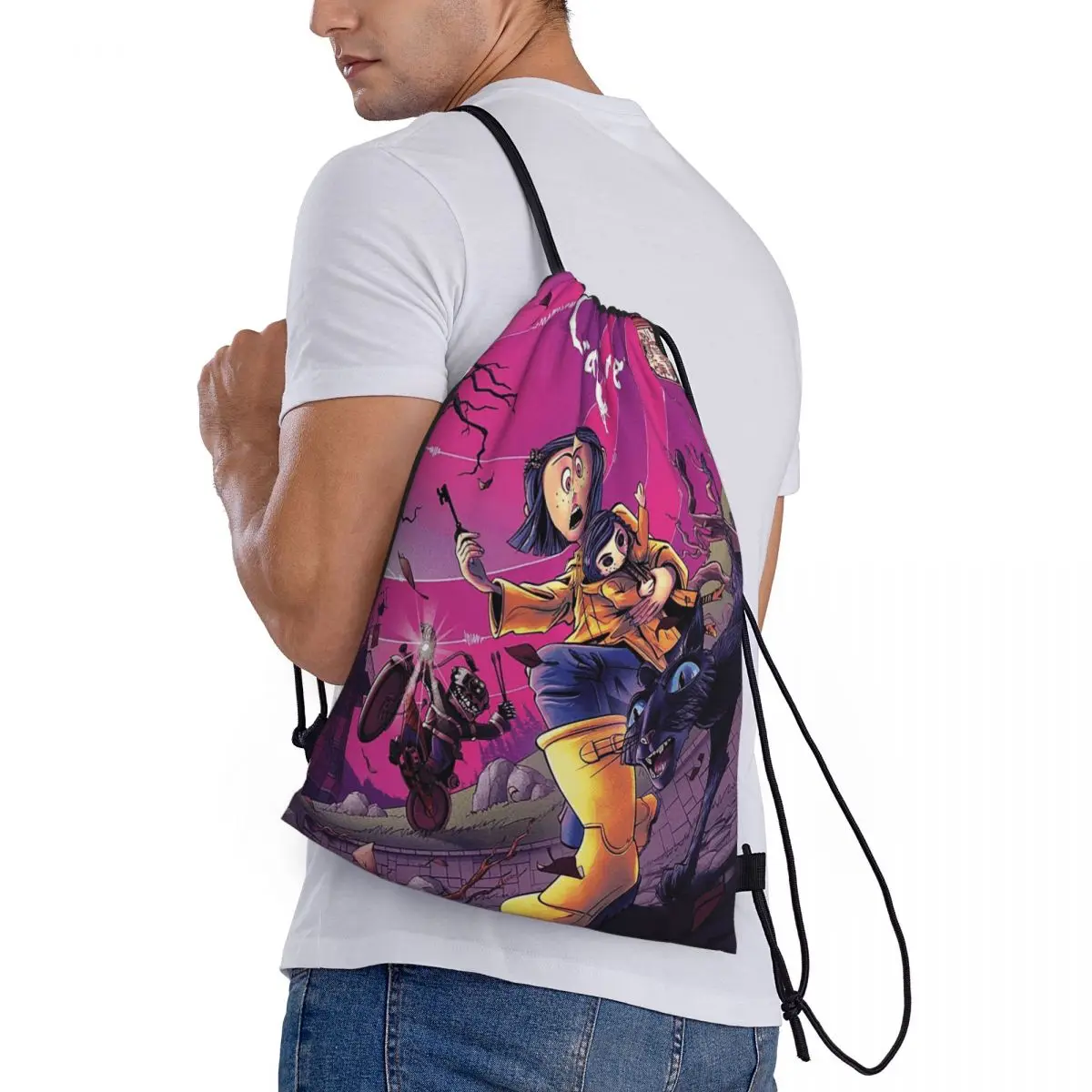 

Анимационные рюкзаки Enchanted Coralines, многофункциональные сумки на шнурке, сумки для хранения, сумки для книг, сумки для путешествий и школы