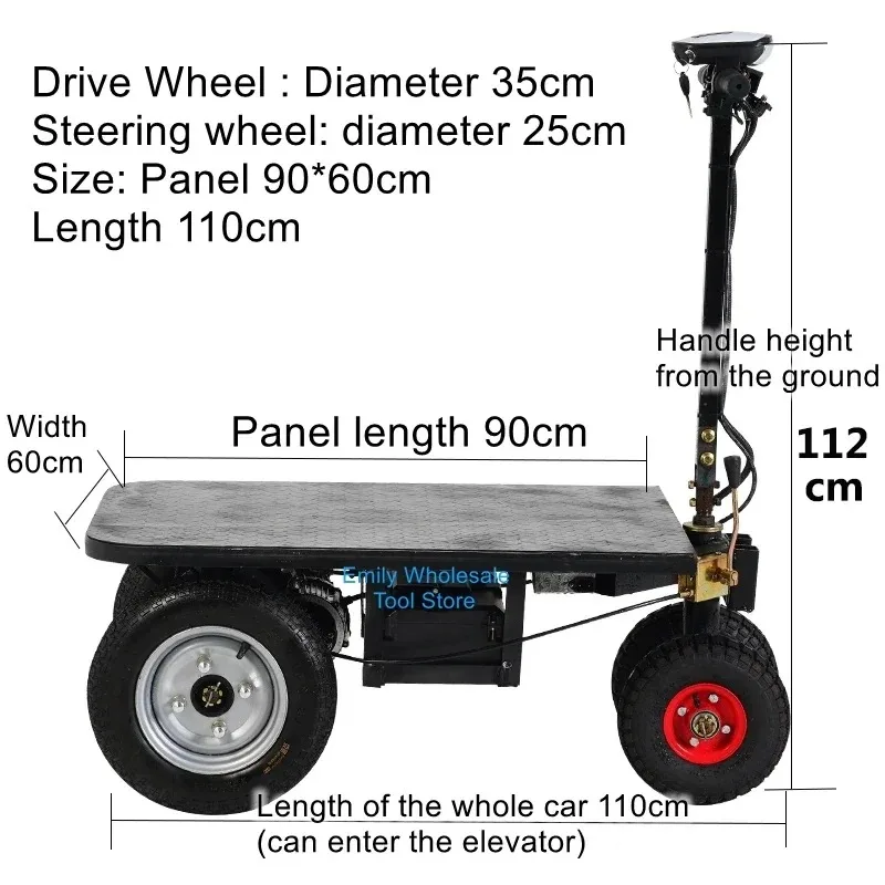 Backwards Donkey Electric Tricycle Flatbed Truck Pulling Sand Cement Porter Hauling Cart Hill Climbing