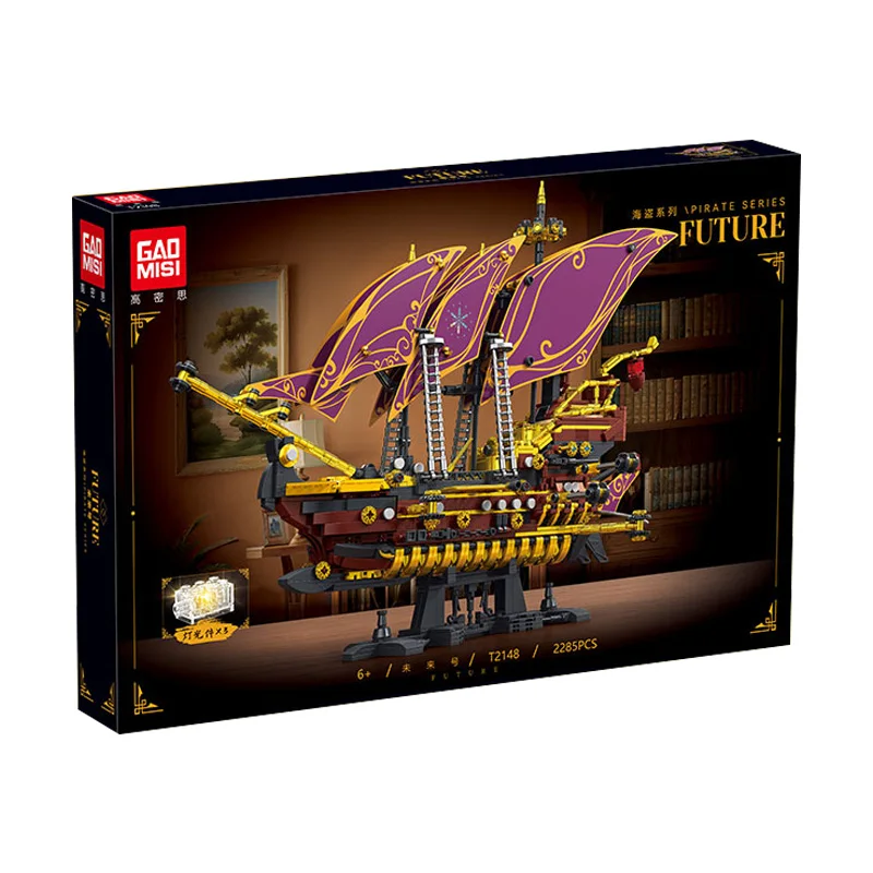 

IN STOCK T2148 MOC Creativity Future Pirate Ship Building Blocks Bricks Assembling Model Toys for Children Christmas Gift Set