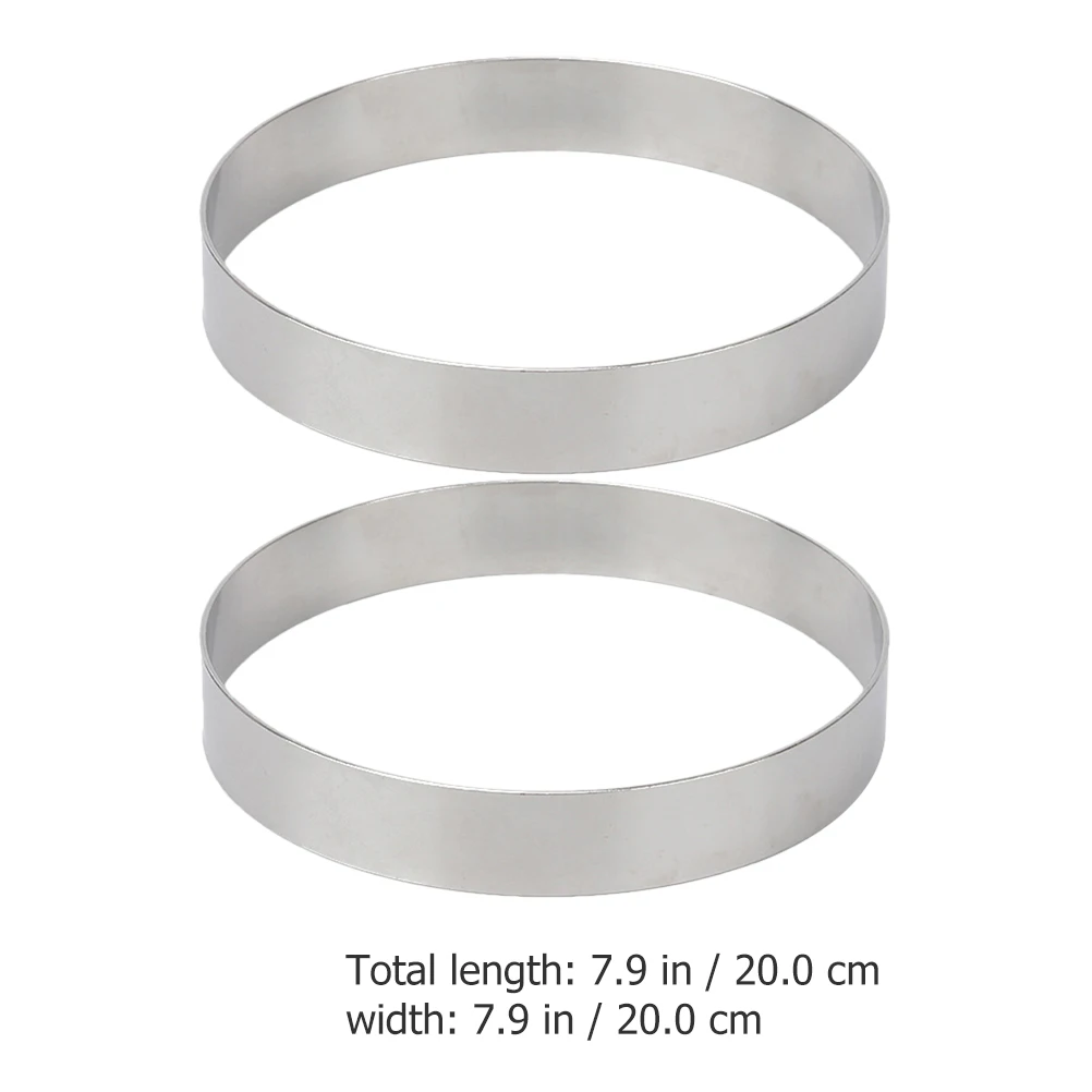 

2 Pcs Pizza Saucing Rings Stainless Steel Crumpet Cake Knife Pastry for Baking Silver