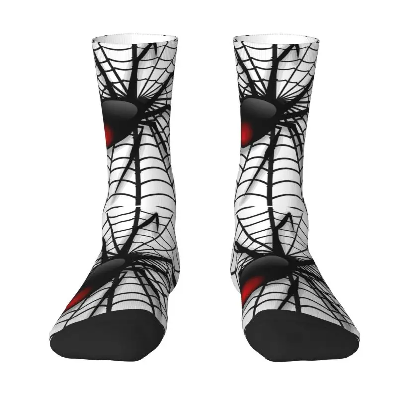 Fashion Printing Spider In Web Socks for Men Women Stretch Summer Autumn Winter Animal Print Crew Socks