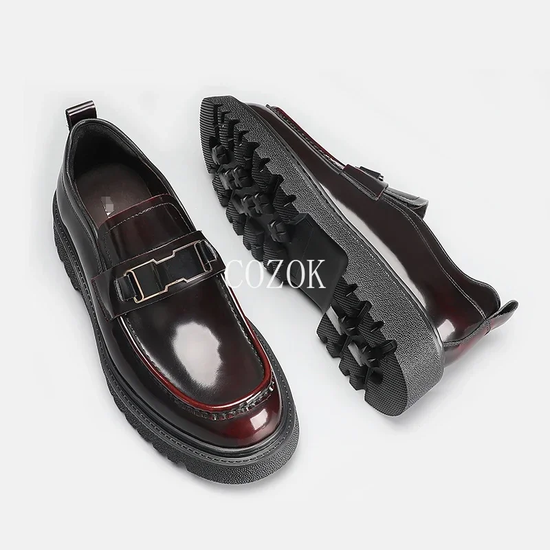 

Business Casual Leather Thick Soled Wedding Shoes Men's British Versatile Breathable Leather Fashion Comfortable Leather Shoes