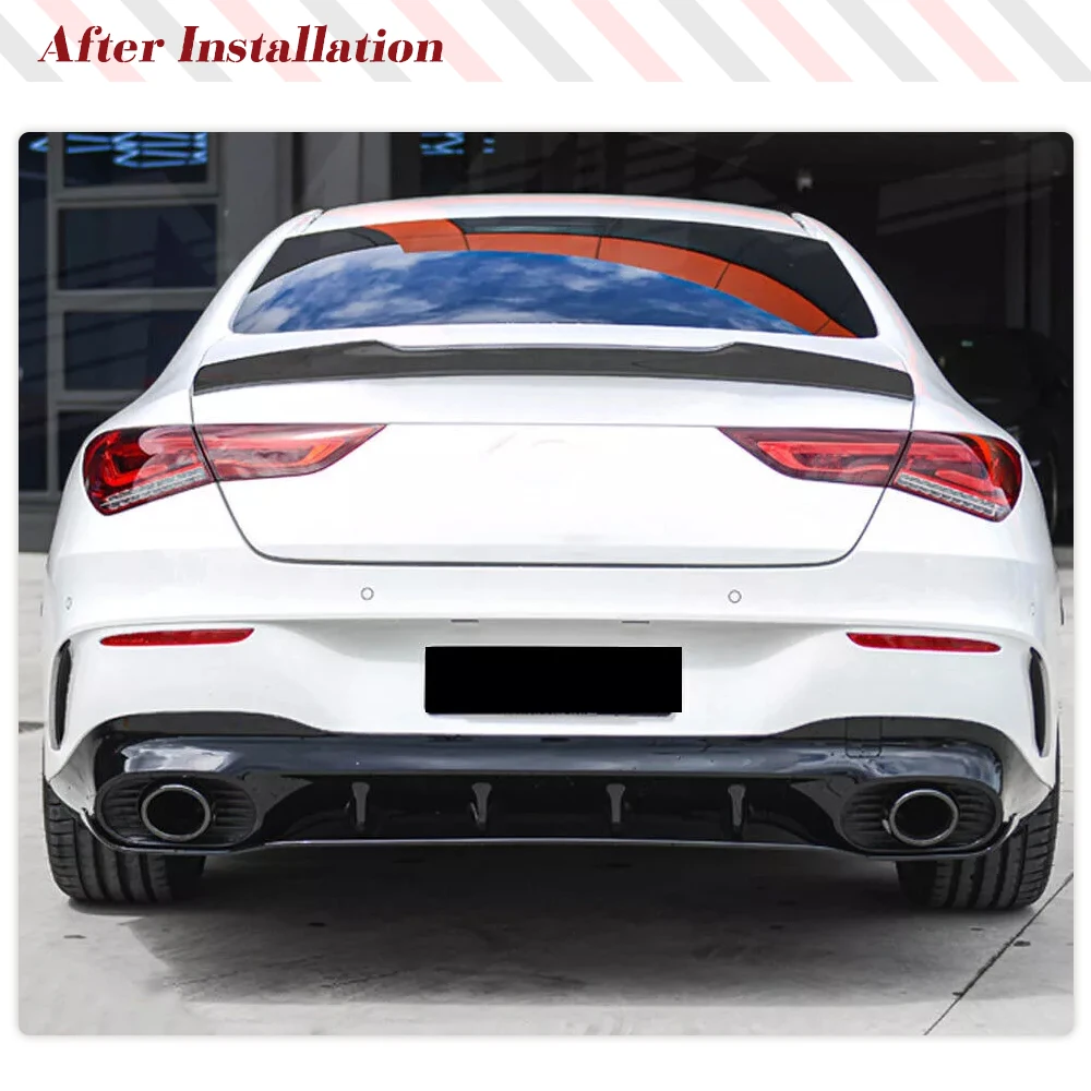 Car Rear Trunk Racing Spoiler Boot Lip Wing Spoiler For Mercedes-Benz CLA Class W118 C118 CLA35 CLA45 2019-2022 Carbon Fiber Lip