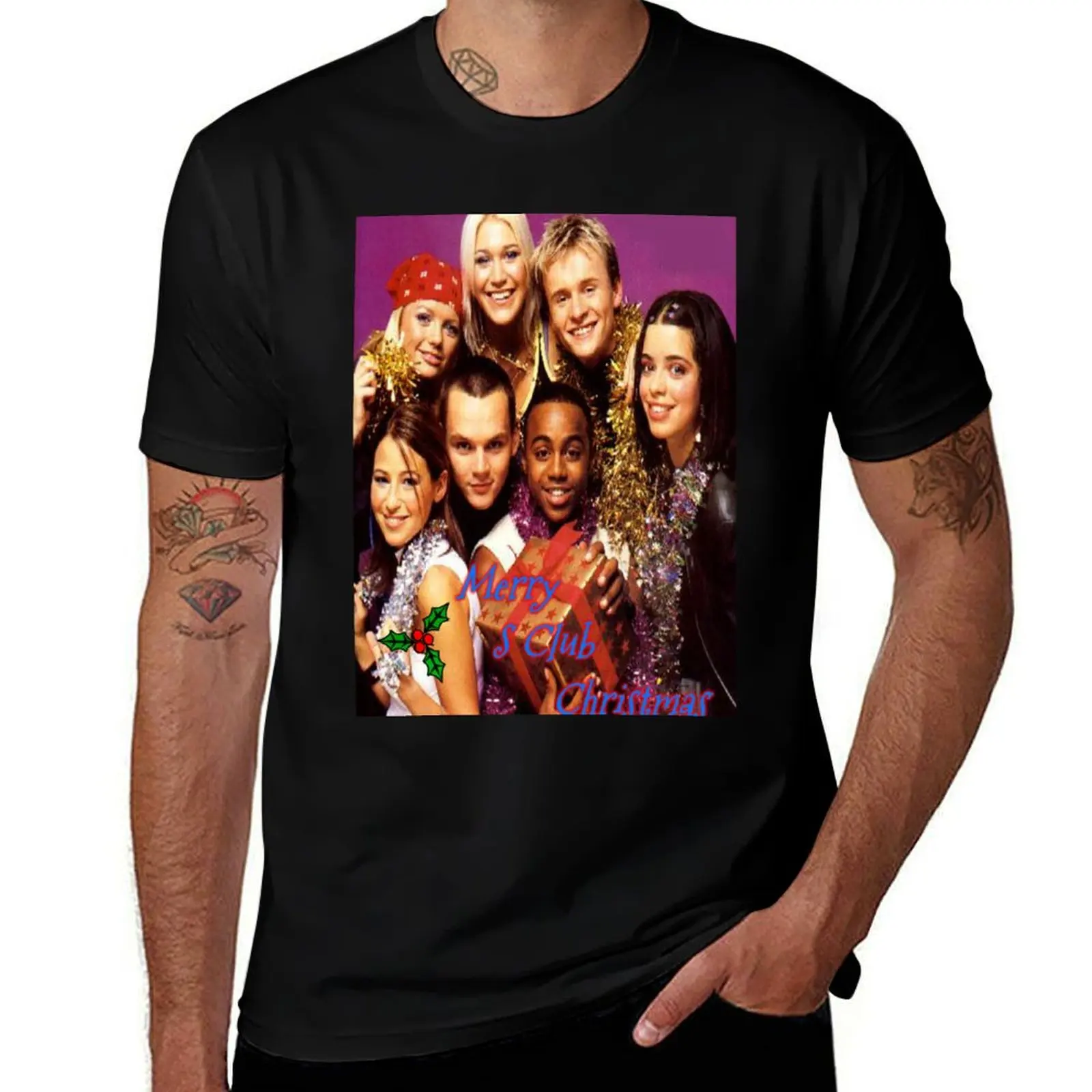 

S Club 7 Christmas Card T-Shirt essential t shirt cotton t shirt pack T-Shirt