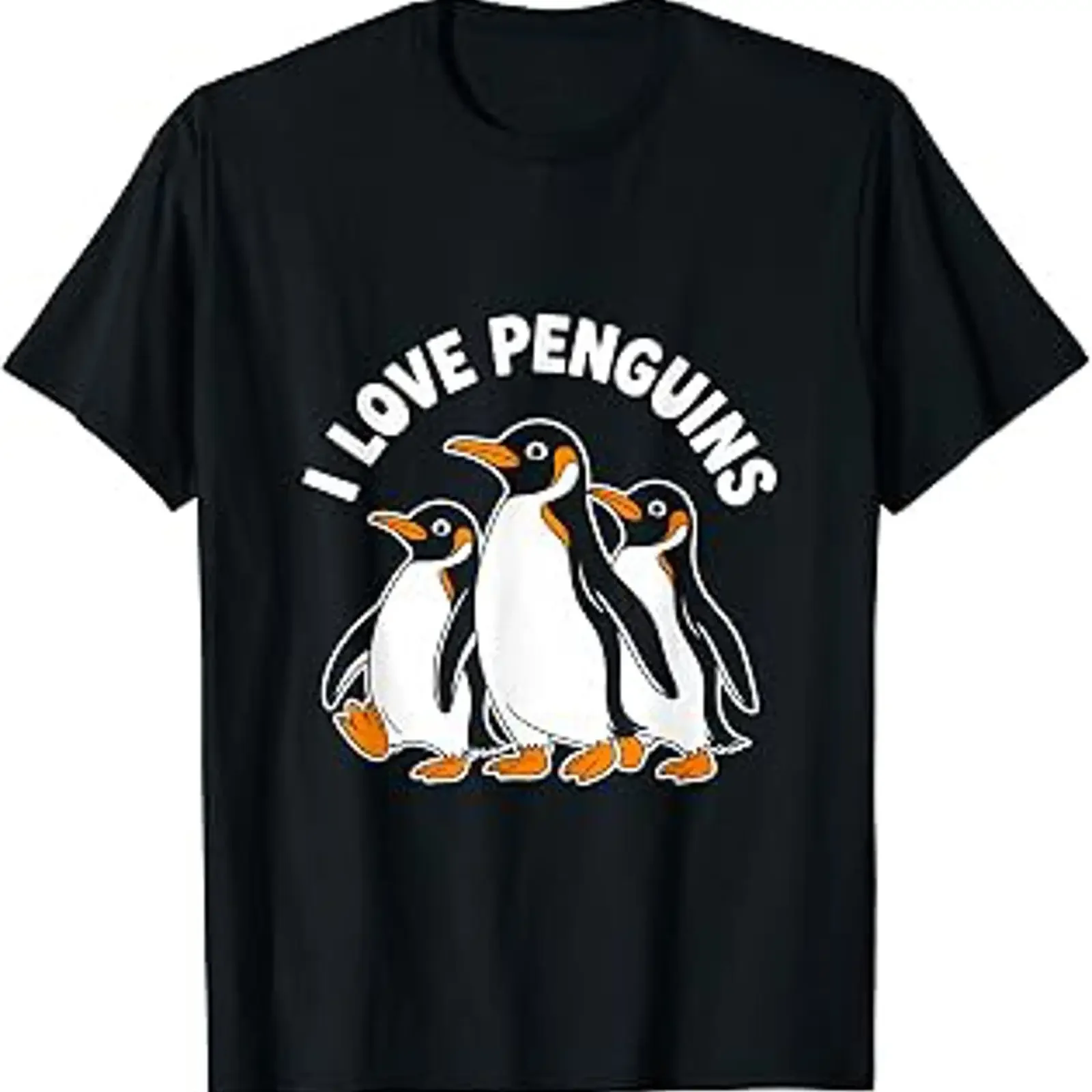 I Love Penguins Cute Animal Design Value T Shirt vintage Washed Soft streetwear graphic Comfortable fashion Stylish Breathable