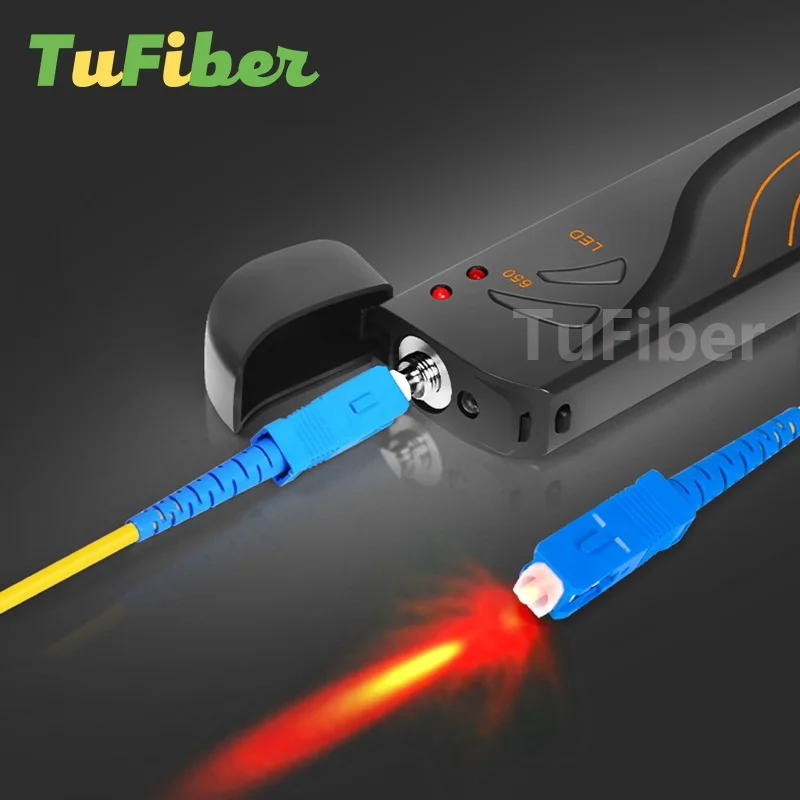 Free Shipping Optical Fiber 15Km Red Laser Pen Visual Fault Locator FTTH Fiber Optic Test VFL USB Charging LED Lighting Pen