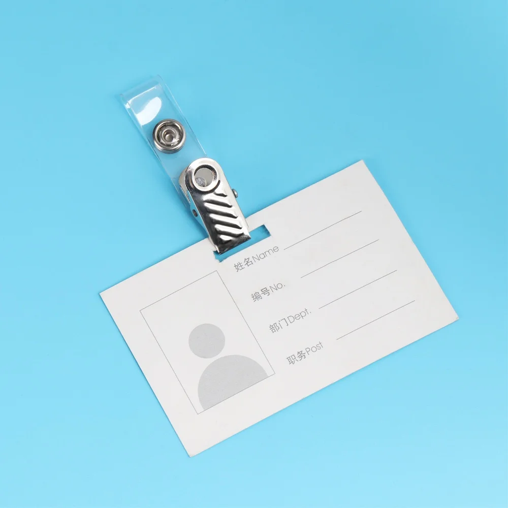 

Reusable for ID Badge Card Holder Stainless Steel Stationary Reel Key Name Tag Lanyard Clips Binder Lanyard Clips