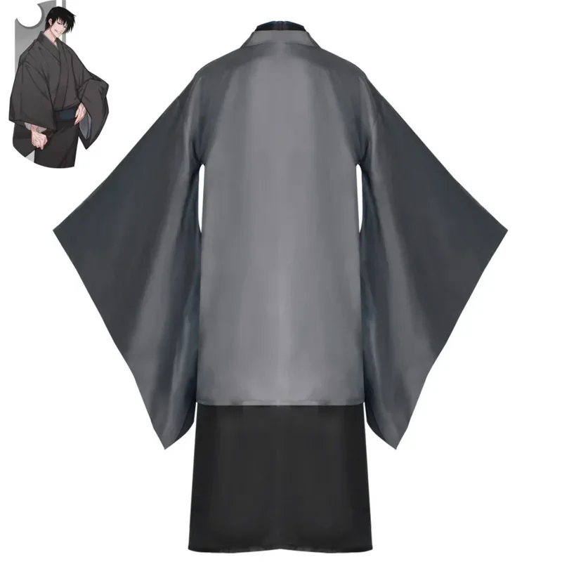 FC6Anime Jujutsu Kaisen Fushiguro Toji Cosplay Costume Wig Japanese Long Sleeved Kimono Cloak Man Halloween Christmas Suit@FC8！