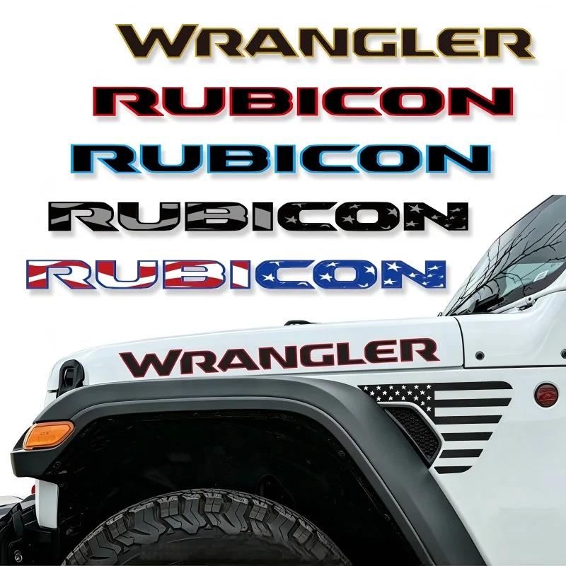 Adesivi per Cofano Jeep Wrangler Rubicon, Grafiche in Vinile per Cofano Anteriore, Decorazioni Auto Fuoristrada