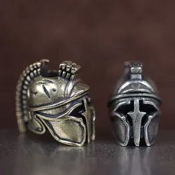 Spartan Warrior Helmet Brass Knife Beads EDC DIY Paracord Woven Bracelets Lanyard Pendants Accessories Outdoor Hangings Charms ﻿