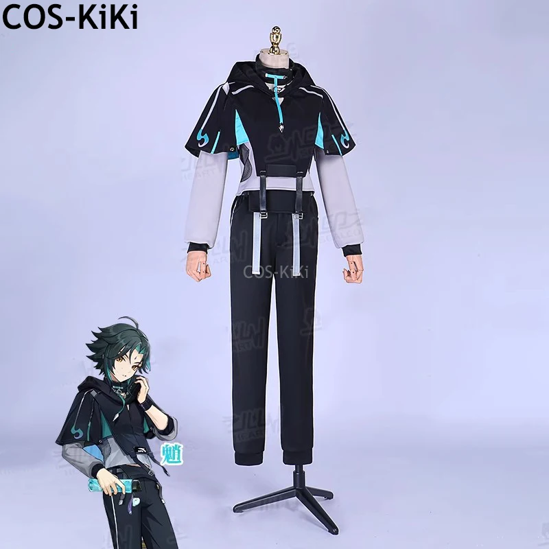 COS-KiKi Genshin Impact Xiao Game Suit Cool Handsome Uniform Cosplay Costume Halloween Carnival Party Role Play Outfit