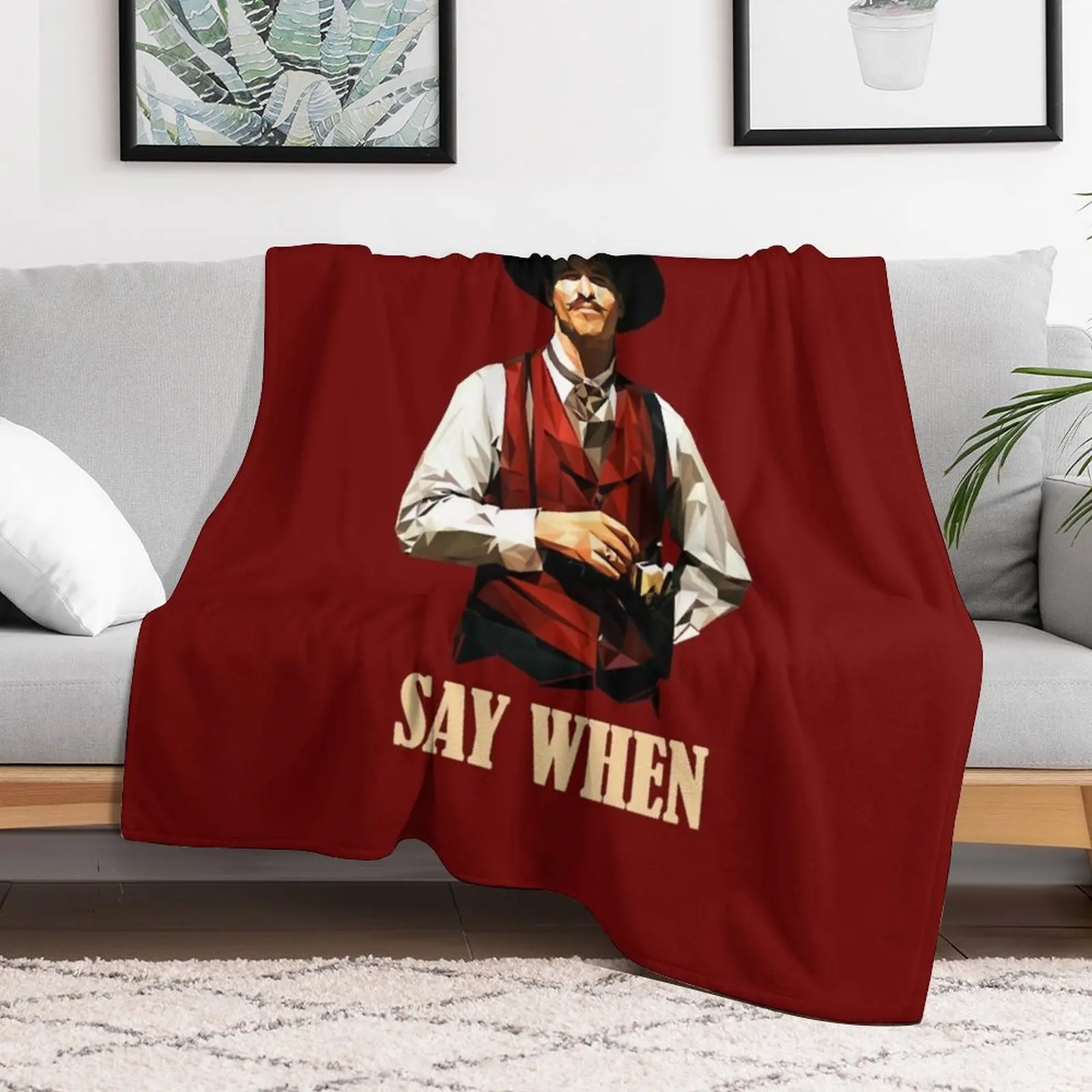 Doc Holliday Say When Throw Blanket