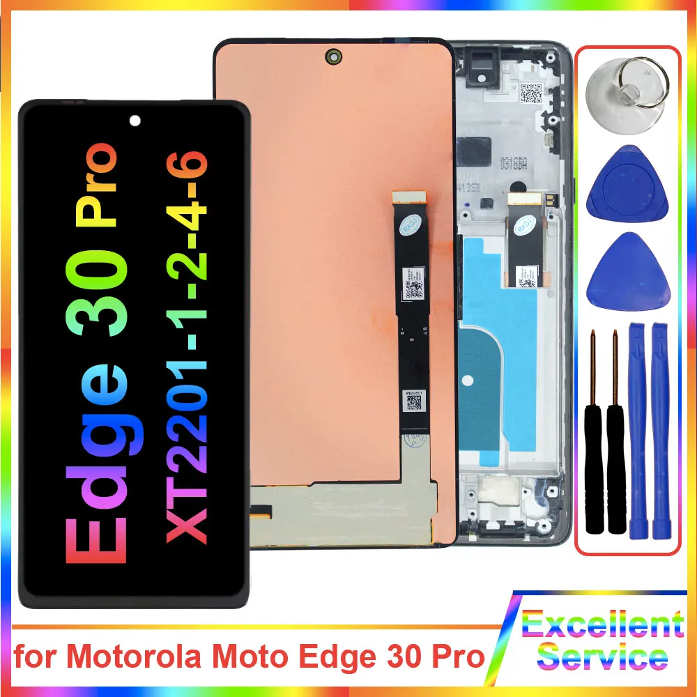 LCD for Motorola Moto Edge 30 Pro 2022 XT2201-2 LCD Display Touch Screen Digitizer Replacement for Moto Edge 30 Pro XT2201-1 LCD