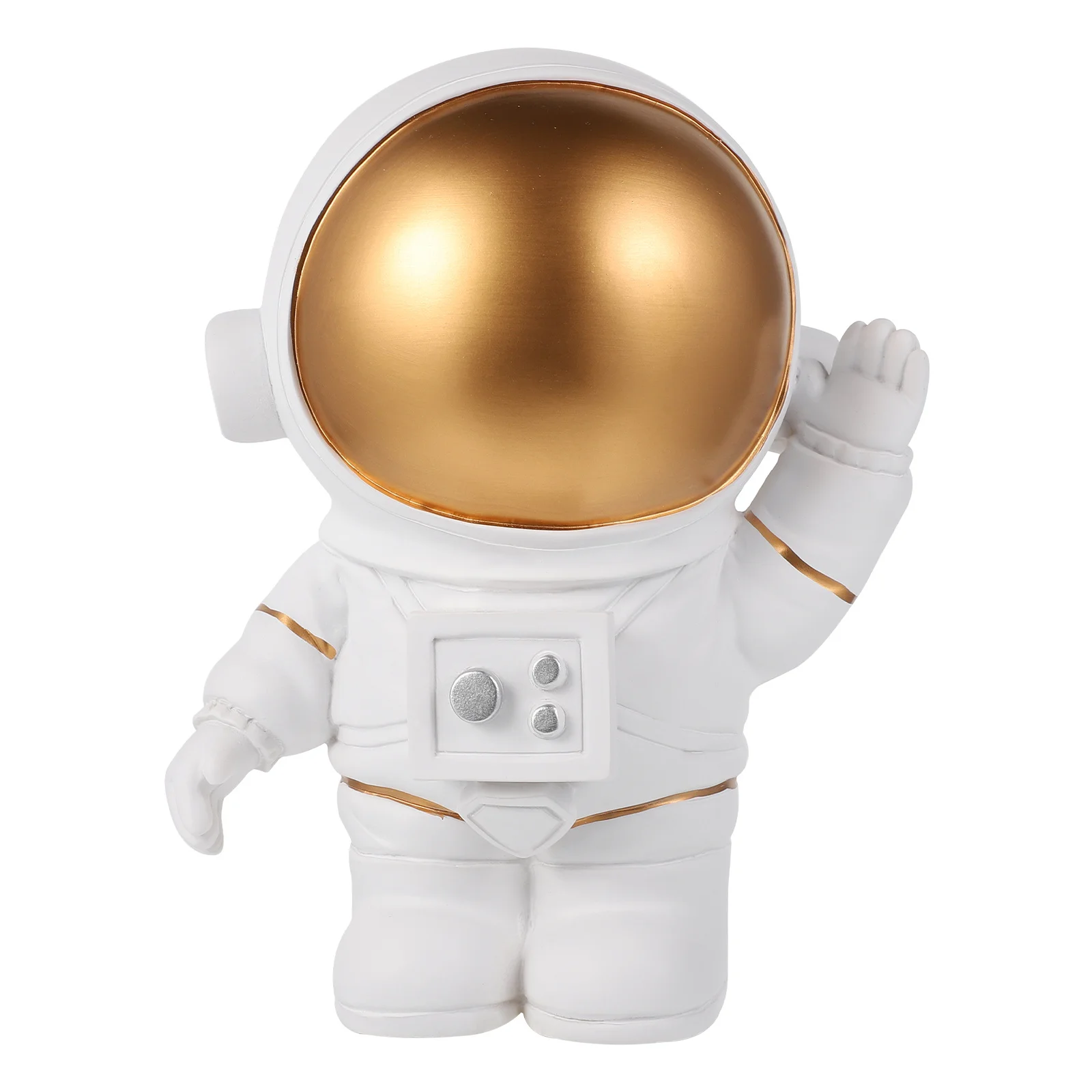 

Astronaut Ornaments Sculpture Decoration Figurine Small Desktop Resin Figurines Golden Office
