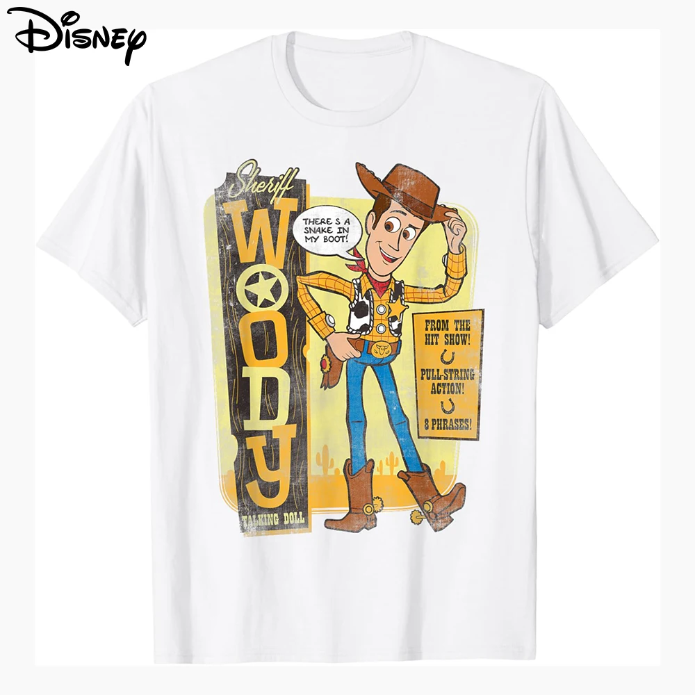 

Men's Disney Pixar Toy Story Sheriff Woody Talking Doll T-shirt 2025 New Quick Dry Short Sleeve Tee daily casual Plus Size Top