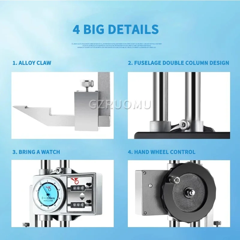 0-1000MM Height Gauge With Precision Dial Double Column Height Vernier Caliper Ruler Woodworking Table Marking Measurement Ruler