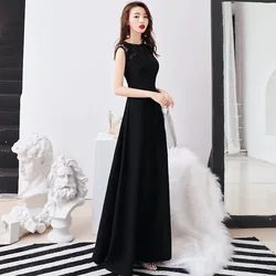 DongCMY New Elegant Women's Wear Thin Evening Dress Women 2024 Host Black Bridesmaid Dresses Women