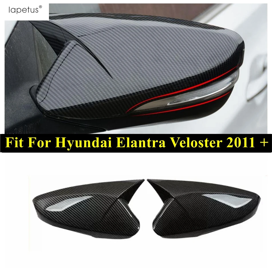 

Ox Horn Blade Style Rearview Mirror Cover Trim For Hyundai Elantra Veloster 2011 - 2015 Black / Carbon Fiber Look Accessories