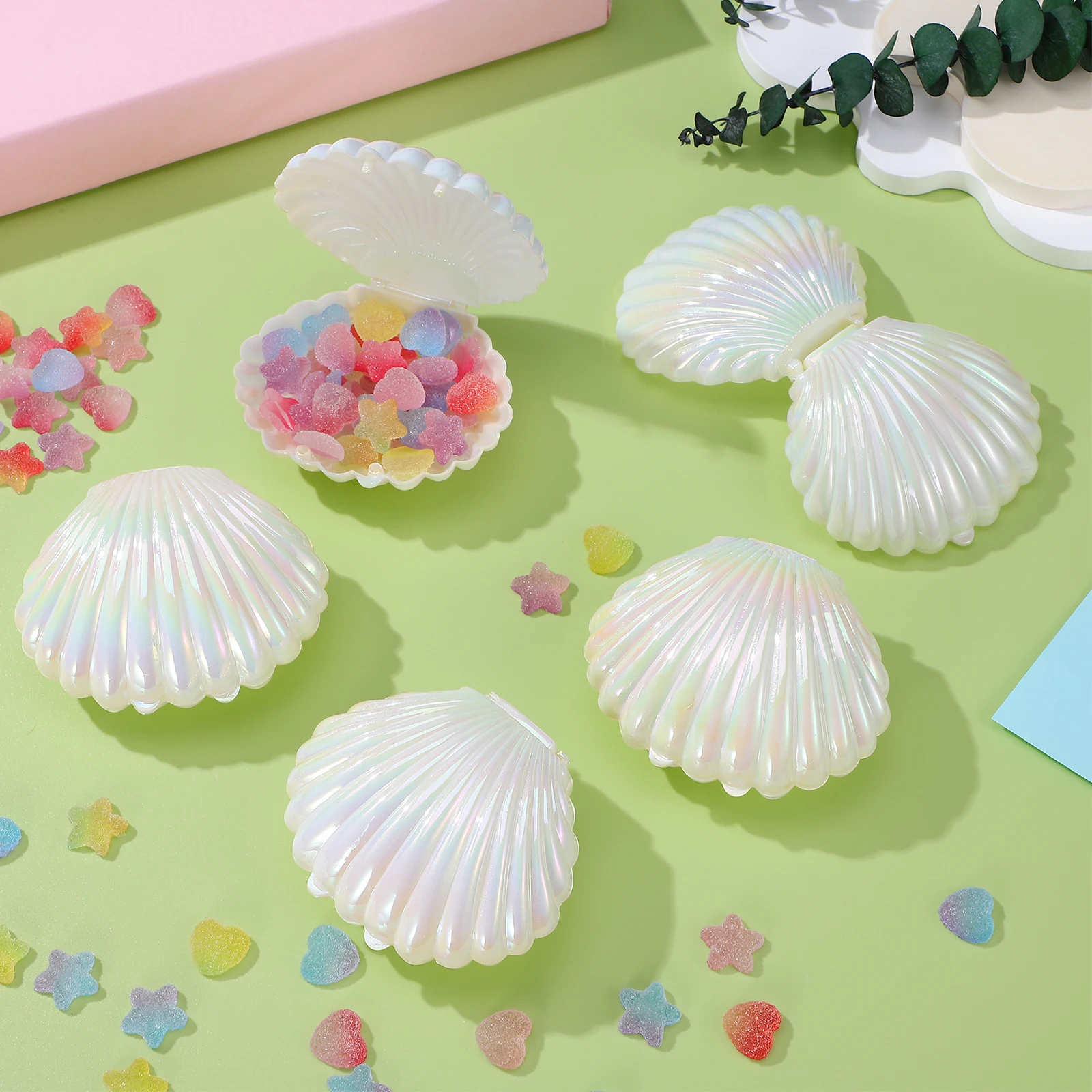 

10pcs Shell Candy Boxes Shell Storage Container Makeup Jewelry Box Storage Boxes Seashell Wedding Party Favor Boxes Favor Boxes