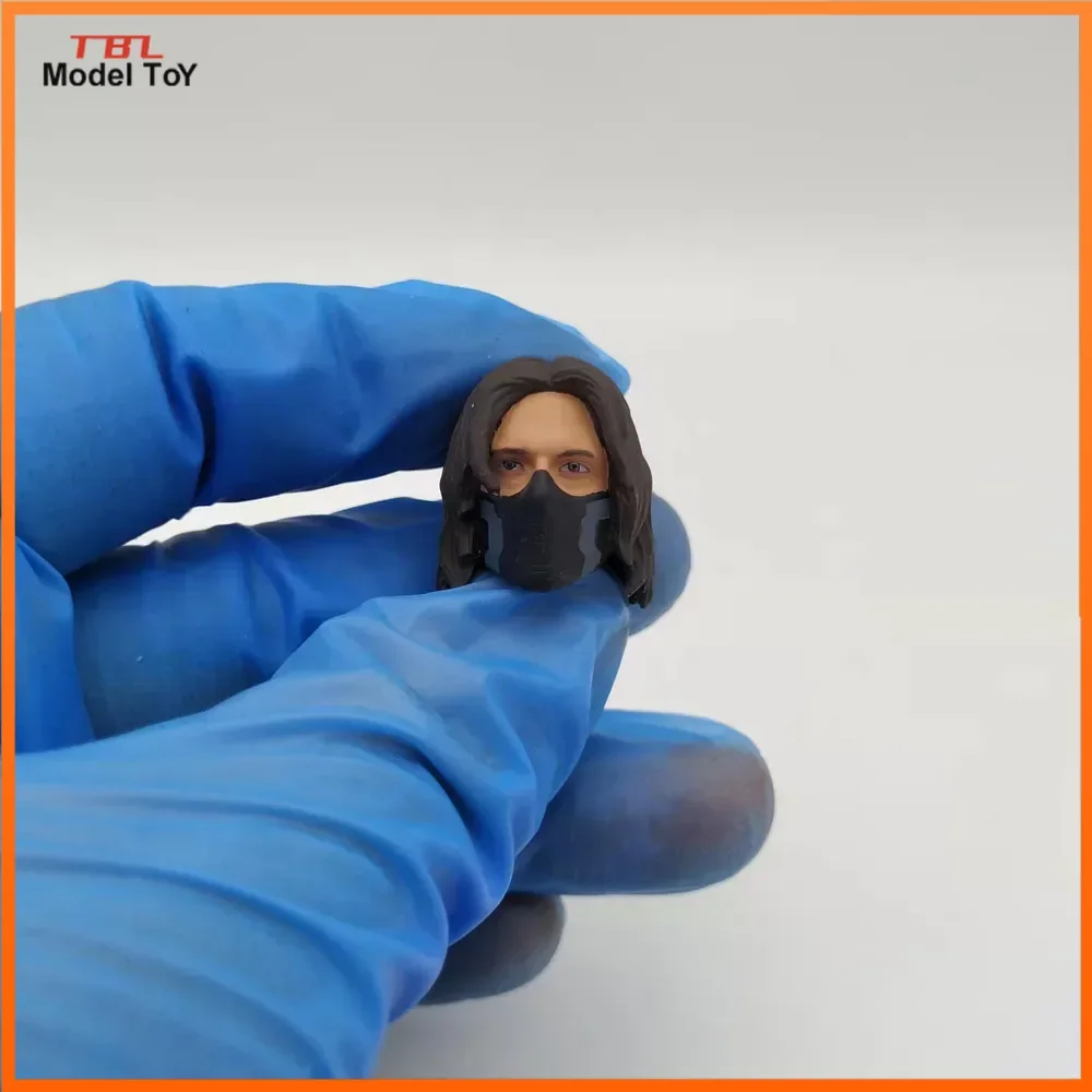 1/12 Scale Masked Winter Soldier Head Sculpt Bucky Barnes Head Played Fit for 6in SHF Action Figure Doll Toys