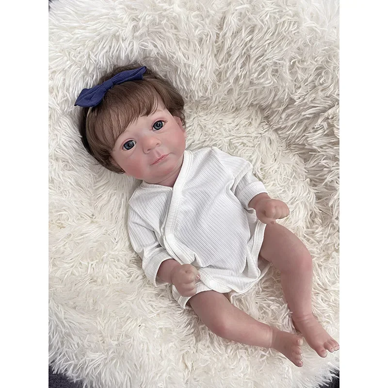 19inch Silicone Baby Doll Reborn Felicia Handmade Art Doll Hand Painting 3D Skin with Detailed Veins muñecas reborn baby doll