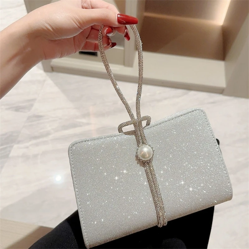 Bolso noche con cadena desmontable, cartera pequeña para teléfono, bolso cruzado