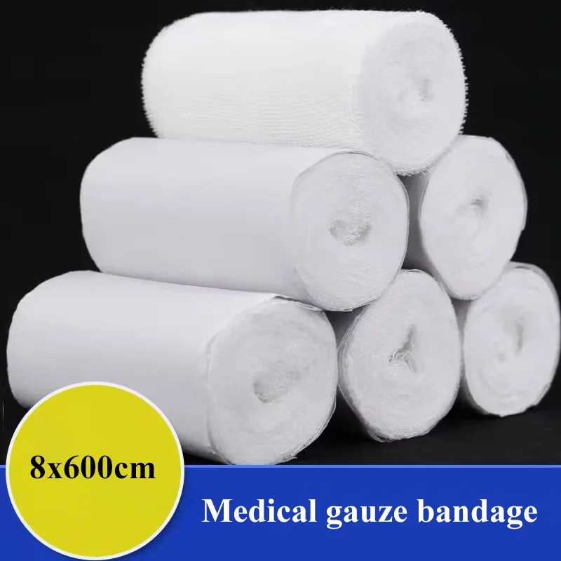 

10Rolls Medical Hemostatic Cotton Gauze Roll Bandage Wound Dressing Care Wrapping Fixation Emergency First Aid Bandage