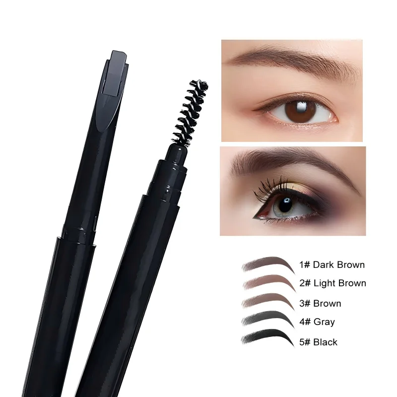 Nouveau crayon à sourcils coudé ​ ​ Stylo de maquillage pour sourcils, pointe ciseau, imperméable, marron, végétalien, Double tête, marque privée, vente en gros, 20 pièces