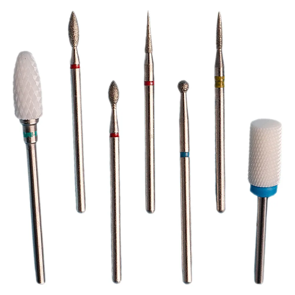 

7Pcs Tungsten Carbide Nail Grinding Bits Easy to Use for Removing Nail Gel Polish Cuticle DIY Manicure Drill Bit Kit Home Salon