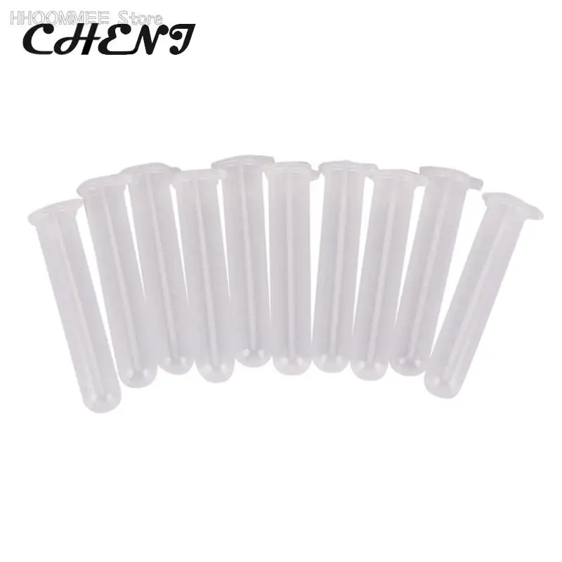 10pcs/set 10ML Micro Centrifuge Test Tube Clear Plastic Vial Container With Snap Cap Lid For Laboratory Sample Supply