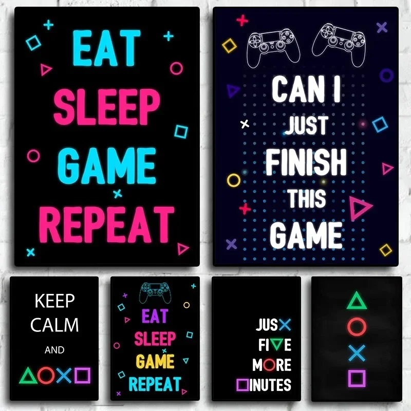 Funny Game Gamepad Quote Art Wall Posters Gaming Zone Canvas Painting Kids Boys Gamer Room Living Pictures Bedroom Home Decor