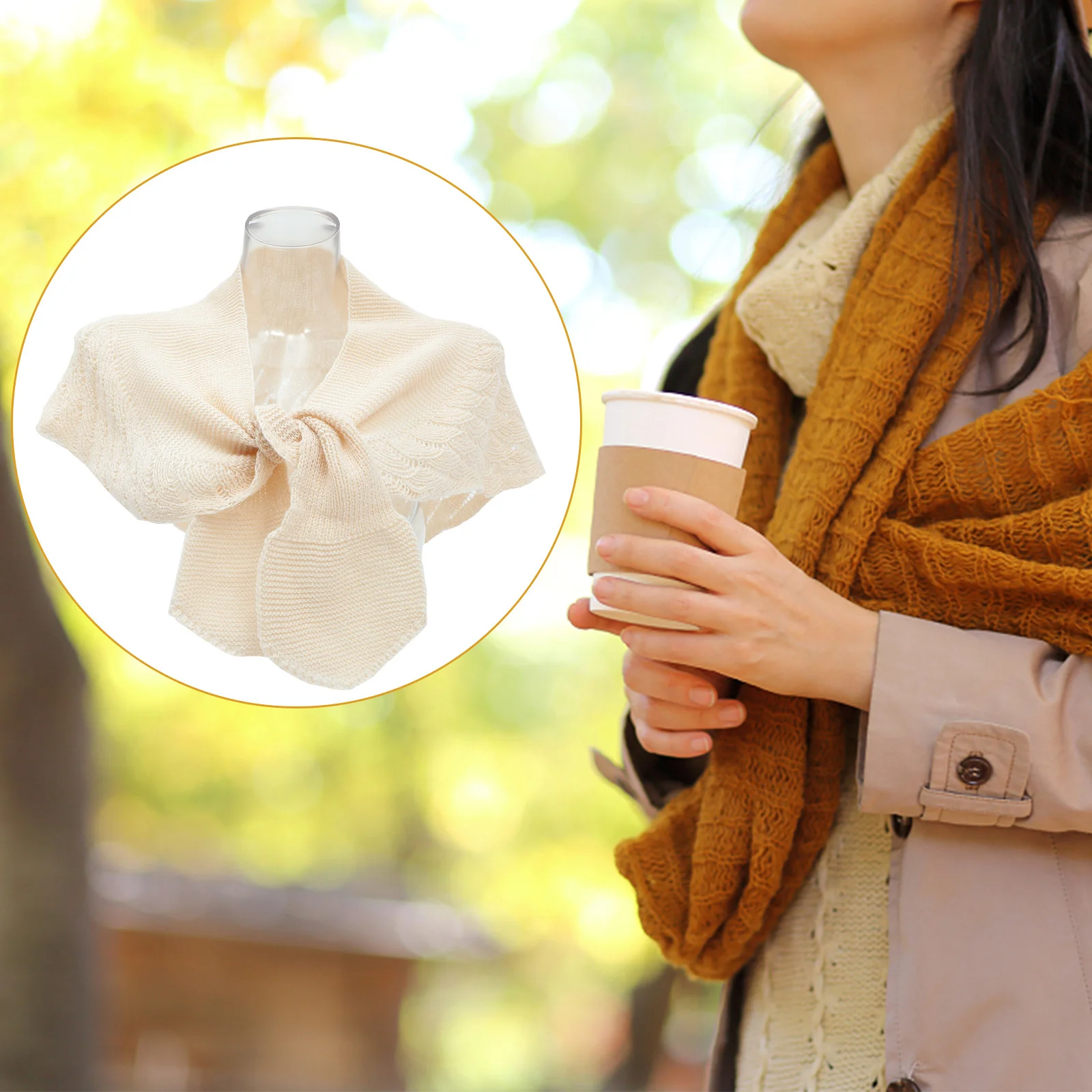 

Creative Knitting Shawl Pretty Knit Wrap Practical Dress Collocation High Quality Durable Comfortable Easy Clean Store Gift