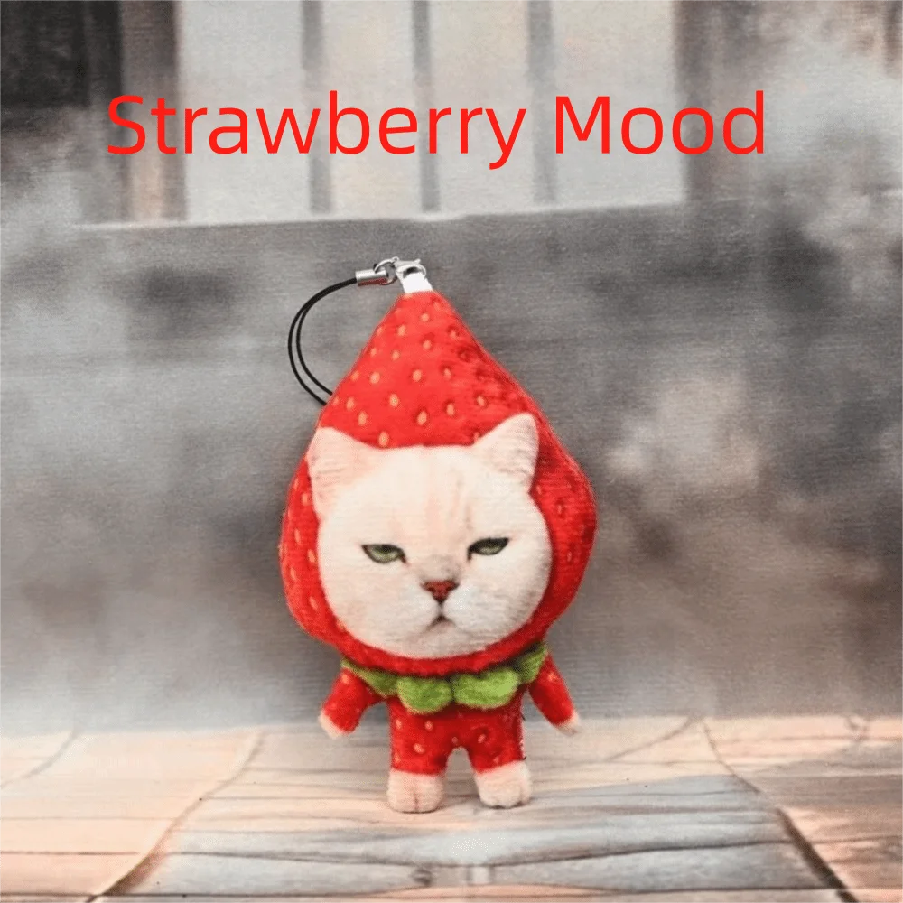 Simulation Meme Keychain Vegetable Rooster Strawberry Mood Fried Shrimp Plush Funny 10cm Funny Chicken Keychain Bag Decoration
