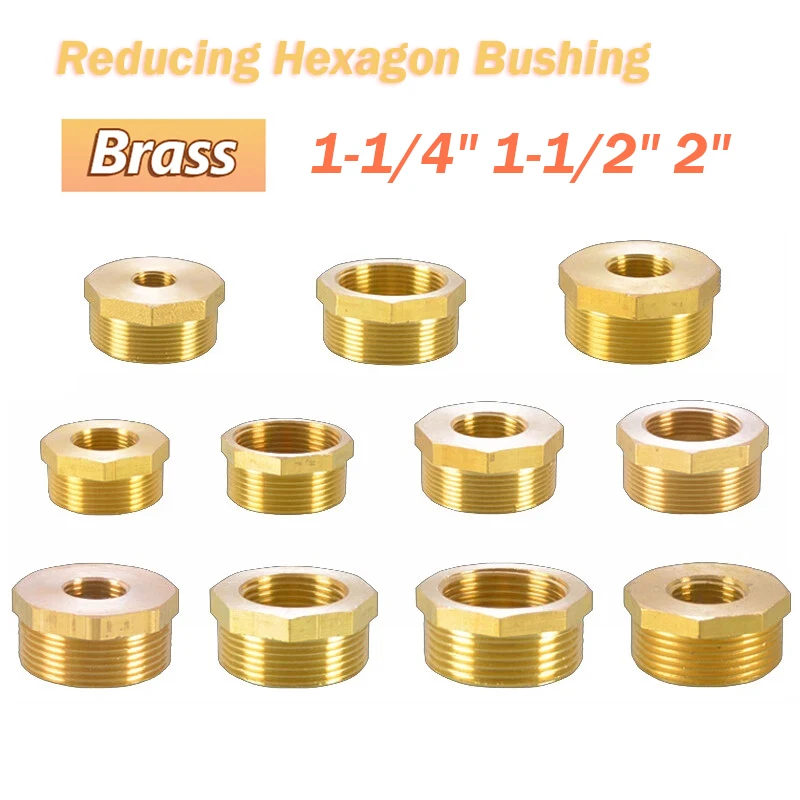 

1/2/5 шт. латунный переходной фитинг 1-1/4 "1-1/2" 2 "BSP редукционная шестигранная втулка втулка «папа-мама» разъем топливо, вода, газ, масло