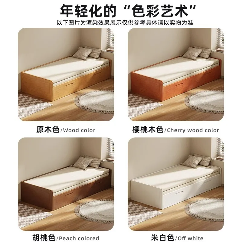Solid wood pulling telescopic folding dual-purpose drawer storage double sofa bed