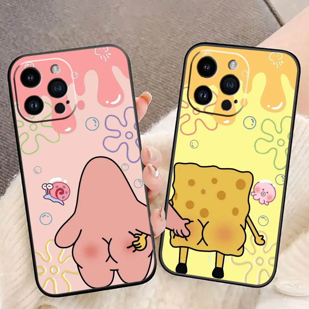 P-Patrick Star S-Spongebob Handyhülle für iPhone Apple 17 AIR 16E 16 15 14 13 12 11 Pro XR Max 8 7 Plus TPU Schutzhülle