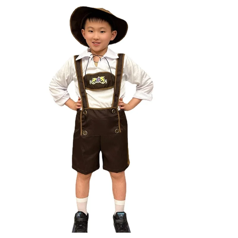 Kid Oktoberfest Dirndl Boy Costume Bavaria Beer Party Munich Costumes Fantasia Outfit Hat Traditional Couple German Clothes